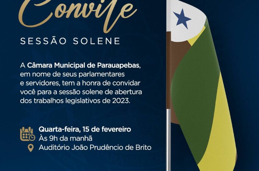  Ao Vivo – Sessão Solene de abertura dos trabalhos legislativos 2023 em Parauapebas