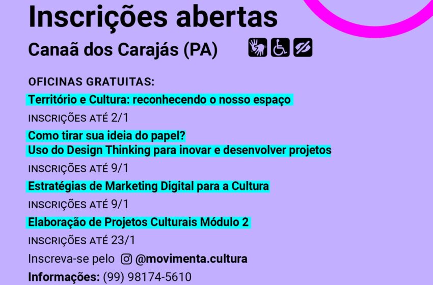  Casa da Cultura de Canaã dos Carajás recebe oficinas do projeto Movimenta Cultura