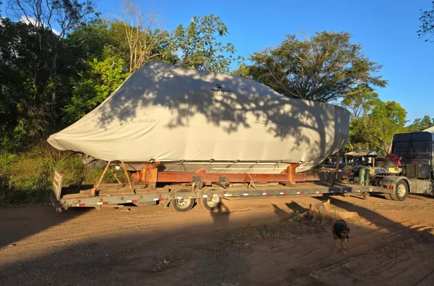  Sefa apreende lancha avaliada em R$ 1.840.000,00 na Serra do Cachimbo