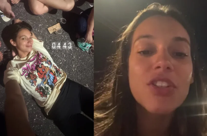 Alane Dias vive Círio de Nazaré intensamente e é flagrada deitada no asfalto em Belém