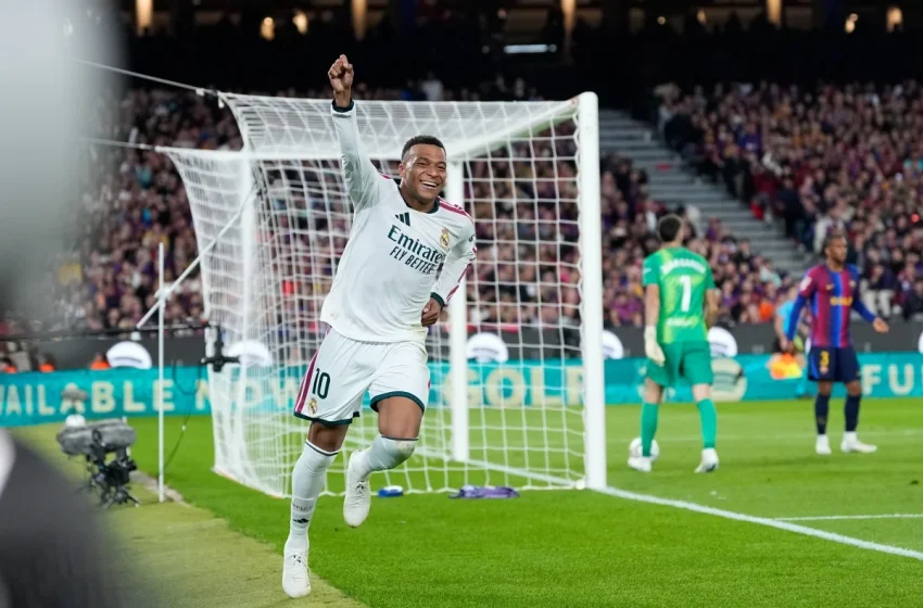 Mbappé decide clássico, garante vitória do Real Madrid sobre o Barcelona e chega a marca histórica